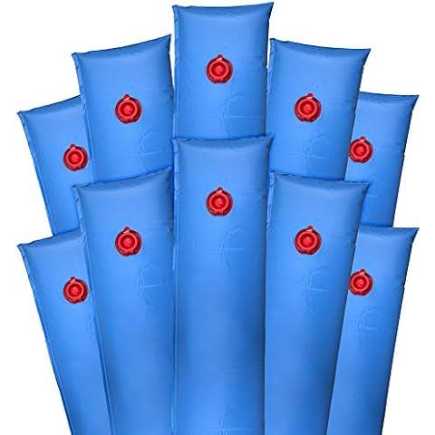 Pool Mate 1-3808-20-10BX Pool Cover Water Bags, 10-Pack, 8 ft. Blue Single Chamber, 20 Gauge Cover