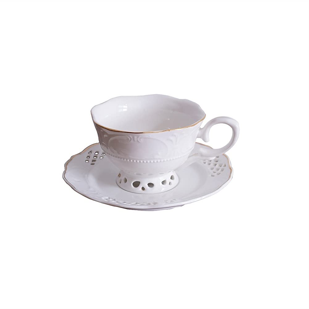 Eleganckie ceramiczne filiżanki i spodek do kawy wielokrotnego użytku, popołudniowe kubki do cappuccino filiżanki do espresso Cappuccino ananasowa filiżanka do herbaty Highball