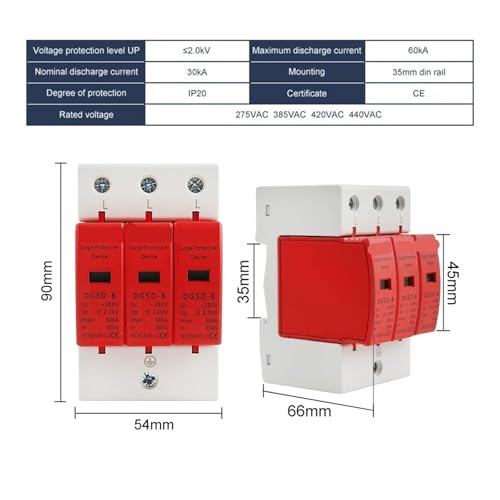 Protector de sobretensión AC SPD de 30-60KA y 385V para la protección contra rayos en viviendas 6
