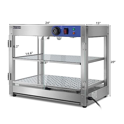 Rovsun FOOD WARMER DISPLAY-1 2-Tier Food Warmer, 800W Commercial Food Warmer Display Electric Countertop Food Pizza Warmer thumb #5