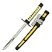 BladesUSA CM-02YL Samurai Sword Letter Opener, Mirror Polish Stainless Steel Blade, Yellow Cord-Wrapped Handle, 8" Overall