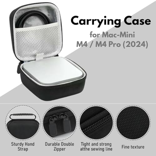 Image of Yantralay Travel Carrying Case for App-le Mac-mini M4 / M4 Pro (2024) | Water-Resistant Shockproof Storage Bag with Zipper | Mac-mini Accessories