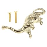Supvox Dinosaurier Schrankgriff Goldfarben aus Metall Kratzfester Kommodengriff mit Tierfigur für Kinderzimmer und Küchenschränke Schubladenknopf