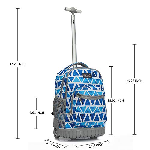 Rolling Backpack 19 inch Wheeled Boys Girls Travel School Student Trip…