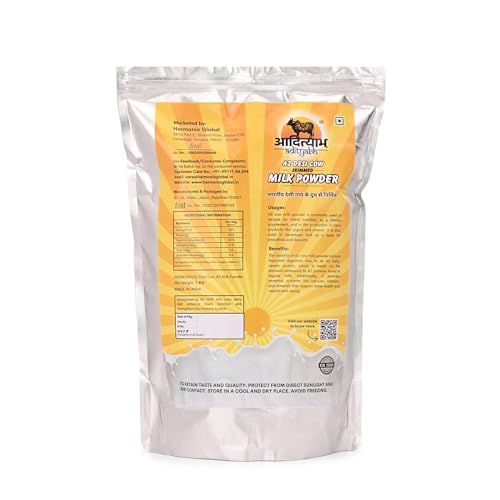 Image of Adityabh A2 Cow Skimmed Milk Powder 1 kg (Pack of 2) | Clean & Natural | No Added Sugar | No Preservatives | Nutrient-Rich Dairy Powder | Ideal for Tea, Coffee & Daily Kitchen Use