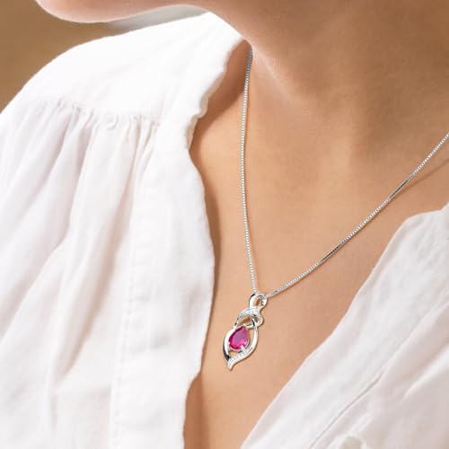 Birthstone Necklace for Women 925 Sterling Silver Necklace Birthday Gifts for Women Mom Wife 18"+2" Inch3