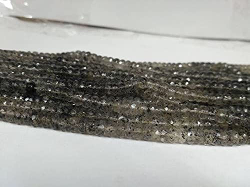 Quartz rutilé perles facettées de qualité supérieure pour création joaillerie