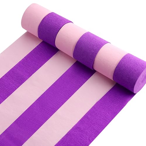 Image of Crepe Paper Streamers 6 Colors 492ft - Party Streamers & Paper Streamers for Birthday Decorations, Bachelorette Party, Baby Shower, Wedding & Bridal Shower Decor, Streamers Party Supplies (Style A)