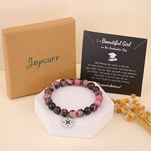 Image of Joycuff Graduation Gifts for Her Him Class of 2026 Graduation Bracelets Inspirational Graduation Compass Bracelet for Women College Graduation Gift for Him Her