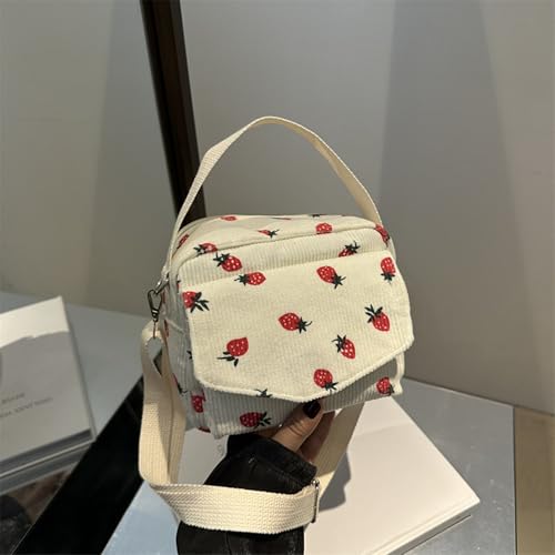 Image of Kawaii Purse Crossbody Bag Kawaii Wallet Kawaii Crossbody Bag Kawaii Corduroy Purse for Women (Beige)