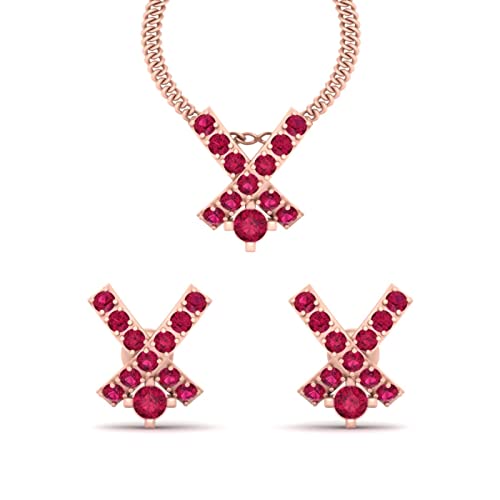 Collar de plata 925 con oro rosa y pendientes CZ ligeros perfectos para el día a día