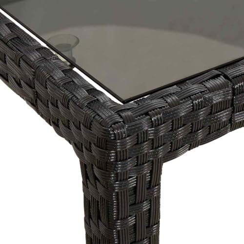 Table de jardin polyrotin noir 190 cm pour terrasse chic et patio - 7
