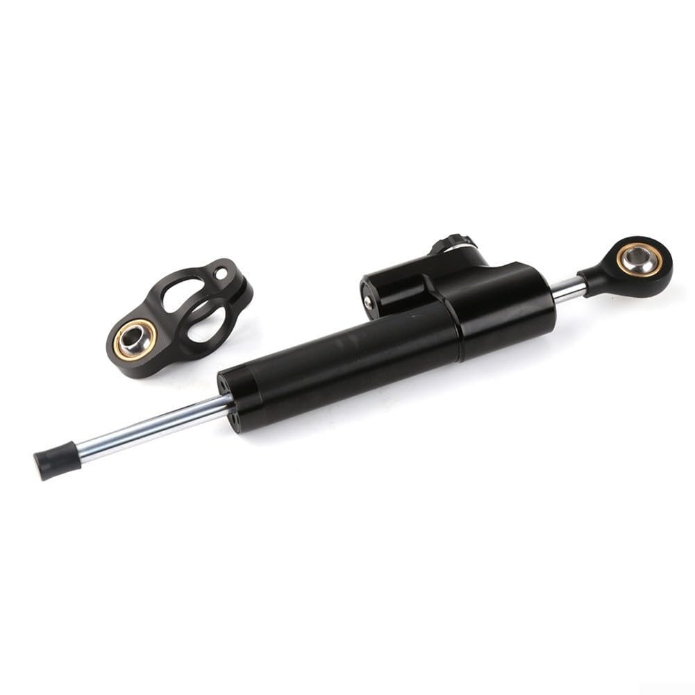Staffa Montaggio Ammortizzatore di Sterzo, Supporto per stabilizzatore Direzionale, Accessorio Sicurezza per moto, Design Compatto, Acciaio, per Guida Stabile, Lunghezza 256mm(Is black)