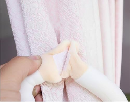 Image of Tickles 2 Pcs Monkey Soft Plush Toy Curtain Tiebacks Holder Clip for Children Living Room Decoration Accessories Window Curtain Decoration (Size: 28 cm Color: White)