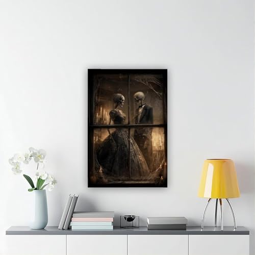 Impression sur toile squelette gothique rétro 40x61 cm pour salon original