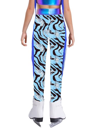 Girls' Sports Pants Figure Skating Pants Ice Skate Leggings Metallic Side Tassel Training Pants2