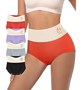 YDQ Women's Cotton Underwear High Waisted Tummy Control Panties Stretch Full Coverage Briefs 4 Pack