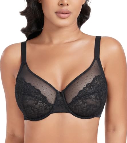 Dotvol Women'S Plus Size Full Coverage Sexy Lace Unpadded Underwire Bras Minimizer Everyday Bra cover