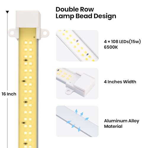 Image of Full Spectrum Grow Strip Lights for Indoor Plants Greenhouse Growing | Plant Grow Light Strips with 3 /6 /12H Auto Timer, 6-Level Dimmable for Under Shelf Cabinet Plants Growing