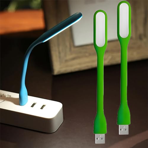Image of 2Pack Mini USB Light for Keyboard - LED Laptop Computer Light, Flexible USB Lamp for Notebook PC, Adjustable Gooseneck Reading Lamp, Portable Home LED Lighting Source, Green