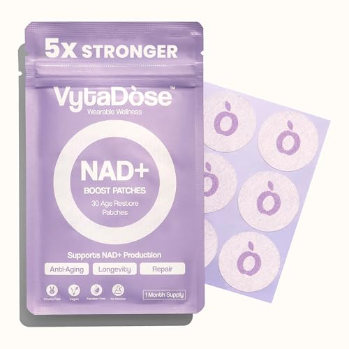 nad boost patches  anti-aging and wellness support  5x stronger formula  nmnh resveratrol hyaluronic acid vitamin c amp coq10 l premium 8-hour time-release patch for enhanced absorption