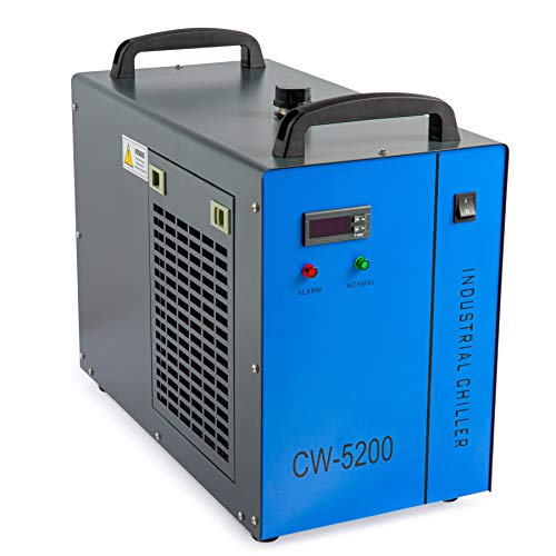 Omtech 6L Industrial Water Chiller 0.9Hp 2.6Gpm Water Cooling System Cw-5200 Water Cooler For 60W 70W 80W 90W 100W 120W 130W 150W Co2 Laser Engraving & Cutting Machines, Cools 5200 Btu/Hour #TOP7