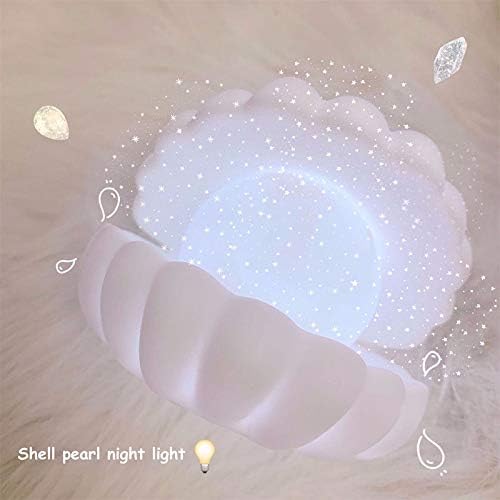 Shell Pearl Night Light Bedside Night Lamp Bedroom Light Clamshell Mist Night Lights Streamer Mermaid Fairy Shell Night Lamp for Christmas Gift Decoration MODOAO (4 Pack)