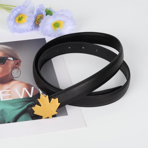 Image of Aurolran Women's Leather Belt with Buckle - Ideal for Dresses, Jeans, and Coats