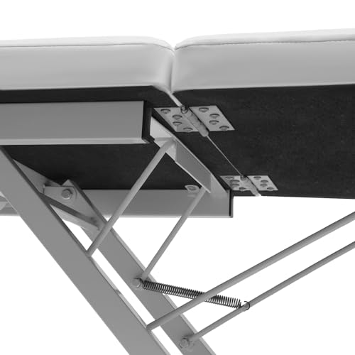 Portable Massage Bed,Portable Massage Bed Table - 3-Section Aluminum Foldable Beauty Couch for Beauty Treatment Salon Healing Facial SPA- Metal Headrest Support (Black) - Image 7