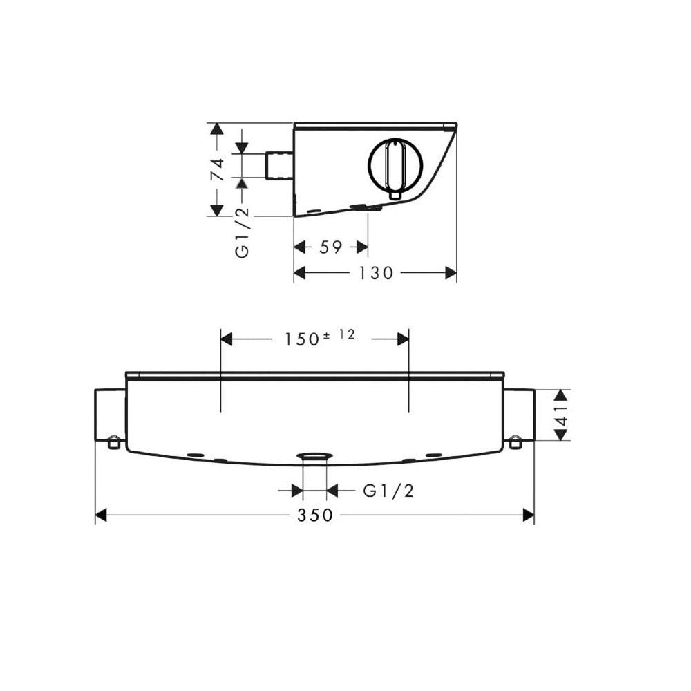 hansgrohe Ecostat Select - Duschthermostat Aufputz mit EcoStop , Duscharmatur mit Sicherheitssperre (SafetyStop) bei 40° C, Thermostat für die Dusche, Mischbatterie für 1 Verbraucher, Chrom, 13161000