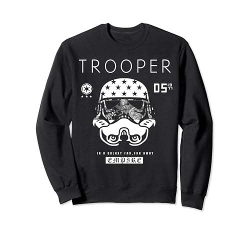 Sweat-shirt homme Star Wars Stormtrooper imprimé pull col rond coton noir et gris