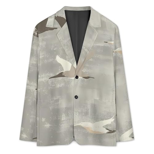 Vintage Flying Birds Classic Suits Blazer for Men Business Tuxedo Jacket Sport Coat Two Buttons3