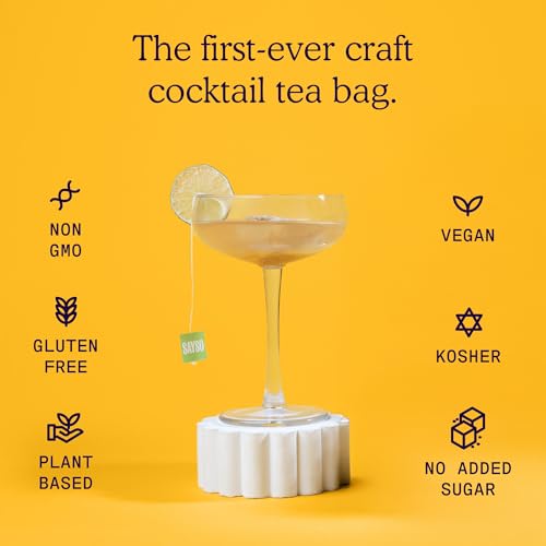 Image of SAYSO Skinny Spicy Margarita Original Cocktail Tea Bag | Cocktail or Mocktail in Under 1 Min, Without Hot Water, <1G Sugar, 20 Calories, Non-GMO, Gluten-free, Kosher & Vegan Mixer, 8 count