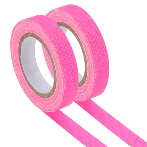 Image of PATIKIL Neon Gaffer Cloth Tape, 0.4 Inch x 32.8 Feet Colored Cotton Glow Tape Markers Fluorescent Blacklight Glow in The Dark Reflect Tape Stickers for Party Decorations, Pink