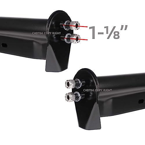 Image of Mud Flap Hangers for Semi Trucks, 1-1 /8 inch Bolt Spacing, Black, Round Tube Angled Down Type, Bracket Length: 27.5 inch, w /All Hardware, Mud Flap Brackets Kit, 2 PCS Package