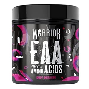 Warrior EAA Amino Acids Powder, 360g – Essential Amino Acid Supplements for Intra Workout & During Exercise, Muscle Post-Training Recovery Drink, EAAs Hydration Support, 30 Servings, Grape Bubblegum