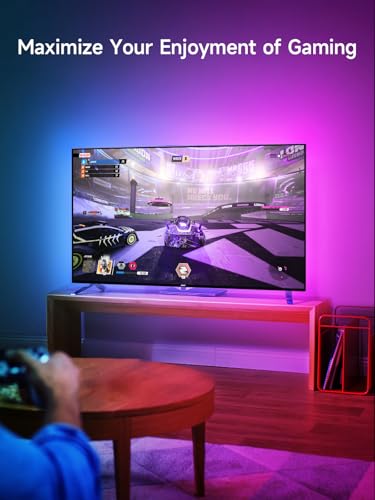 Image of KANTUTOE TV LED Lights, 13.1ft LED Lights for 43-65in TVs, RGB TV Backlight Behind with Music Sync Bluetooth APP and Remote Control Strip Light USB Powered for Bedroom Gaming Room Decor
