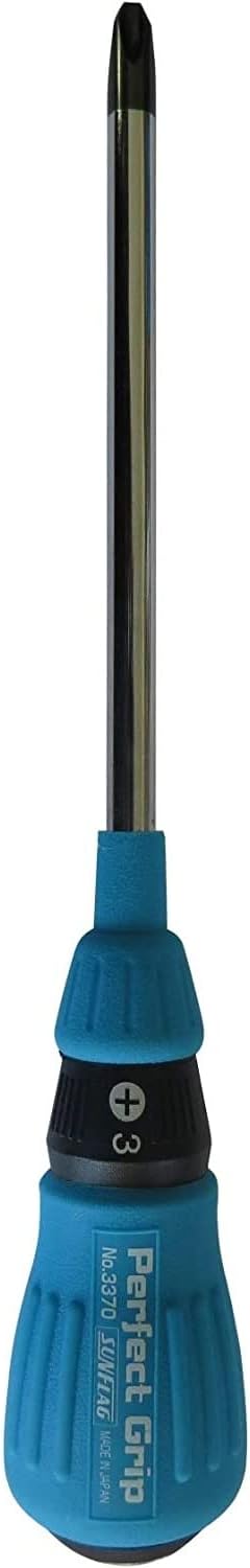 Sunflag +1 +2 +3 JIS Screwdrivers | Made in Japan (Perfect Grip Tang Through)