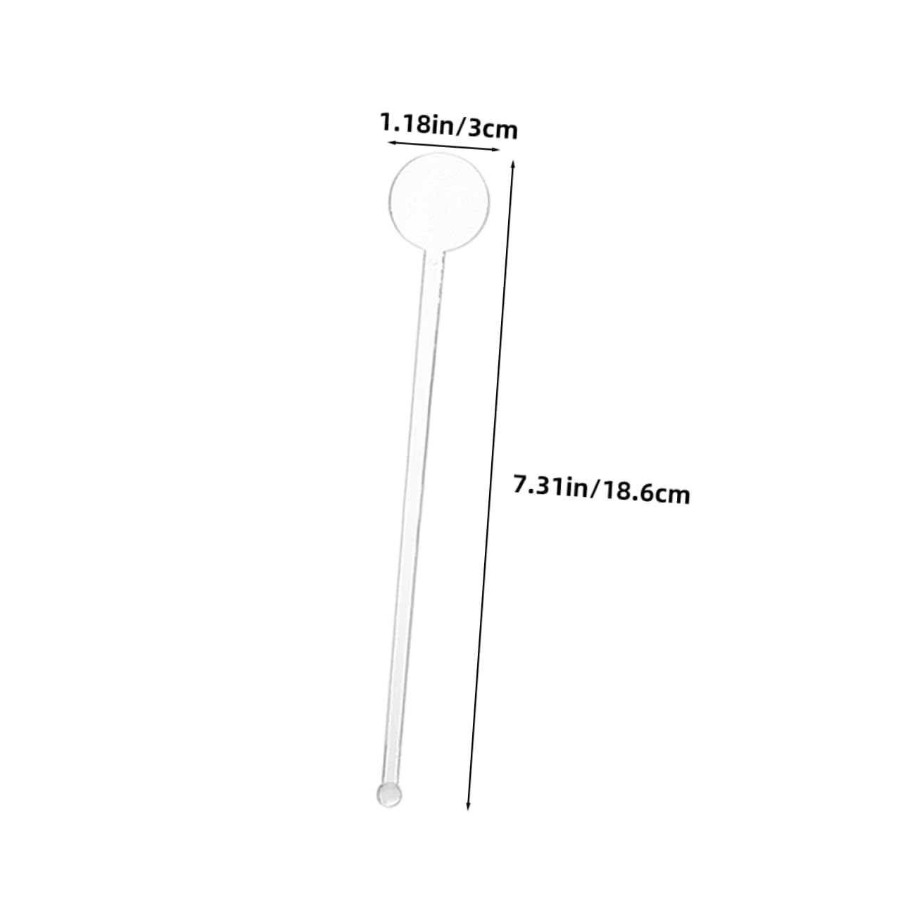 Cabilock 40Pcs Reusable Plastic Cocktail Sticks Transparent Drink Stirrers for Coffee Whiskey Cocktails Beverages for Home Bars Cafes
