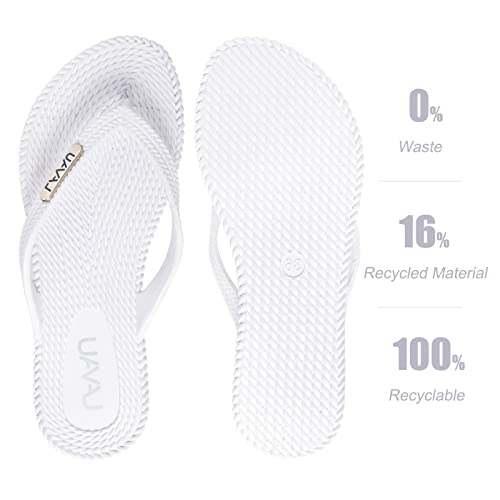 Image of LAVAU Flip Flops for Women, Waterproof Non Slip Thong Sandals for Shower Beach Pool, 100% Recyclable