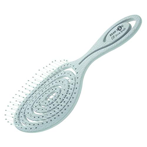 Head Jog 08 Paddle Brush Flexible Soft Pin Bristles Detangling Wet Or Dry Hair. Gentle Brushing Hairbrush. Detangling Brush Curly & Wavy. (Original Collection Sage).