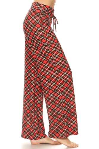 Image of Leggings Depot Women's Wide Leg Drawstring Pajama Pants for Lounge, Sleep