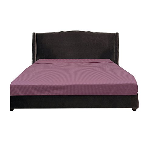 Image of (1 Flat Sheet Only,Onion Pink Stripe , Full XL) 100% Egyptian Cotton Luxurious 600 Thread Count