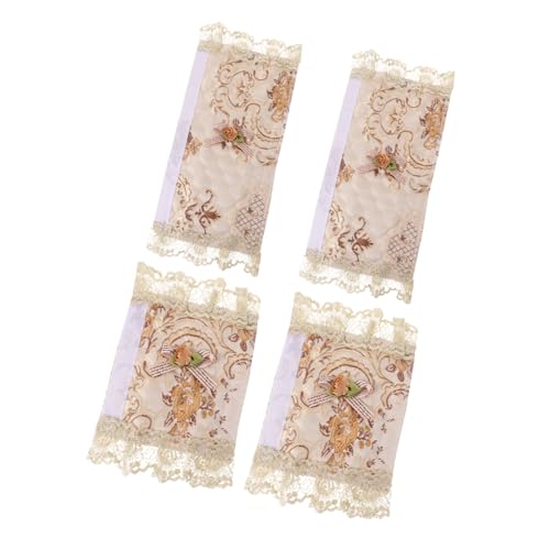 Lurrose 4 Piezas Fundas Manijas de Refrigerador Antideslizantes Protector de Manijas Electrodomésticos de Cocina de Encaje y Microondas