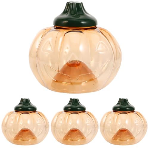 Cabilock 4pcs Pumpkin Candy Jar Halloween Pumpkin Candy Box Pumpkin Candy Storage Box Trick or Treat Boxes Halloween Candy Bowl with Lid for Home Party Decoration