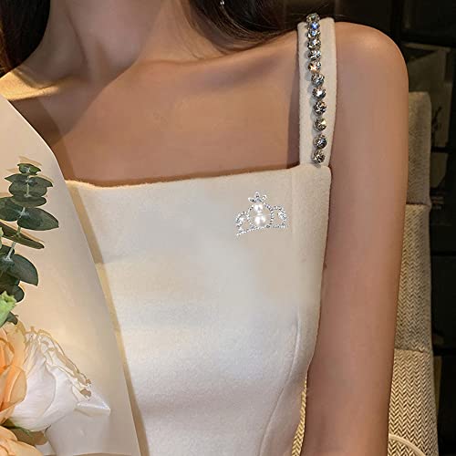 Image of Crystal Rhinestone Princess Queen Brooch Pin Tiara Crown Brooches for Women Tiara for Wedding Party /Banquet /Birthday