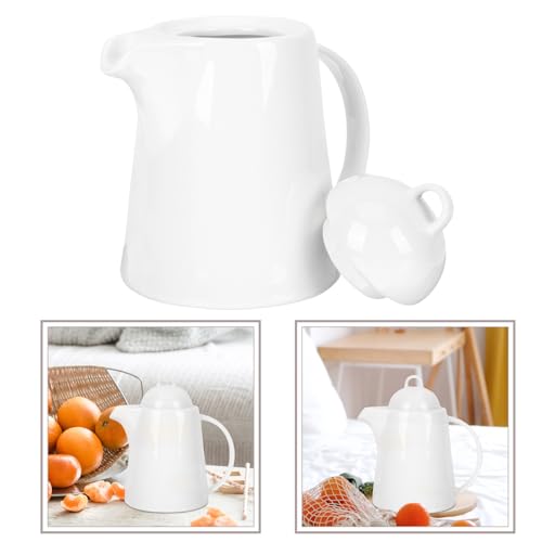 Cafetera de cerámica blanca YARNOW con mango ergonómico para disfrutar en la oficina 8