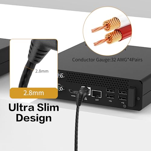 YACSEJAO 360°Drehbares Cat6 Ethernet Kabel RJ45 10Gbps High Speed, flexibles PVC Patch Kabel für Router, Modem, Switch (1M/3,28FT)