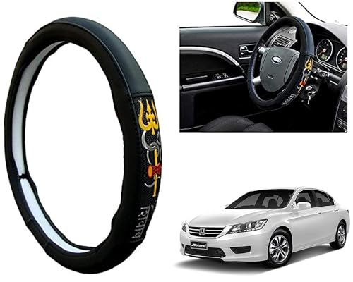 Image of Chromium Om Namah Shivay Car Steering Cover for Honda Accord Pack of 1