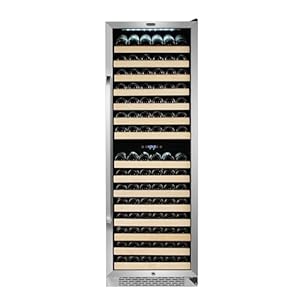 Whynter BWR-1642DZ 164 Wine Bottle Built-in or Freestanding Stainless Steel Dual Zone Compressor Large Capacity Refrigerator Rack for Open LED Display, Black-164, Black